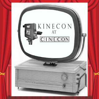 Vintage TV with words Kinecon at Cinecon