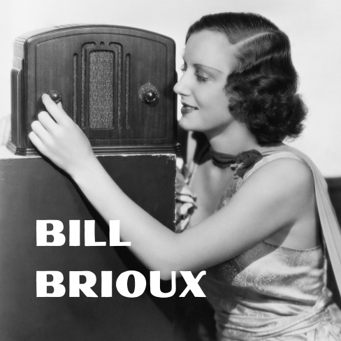 Woman tuning radio for Bill Brioux podcast